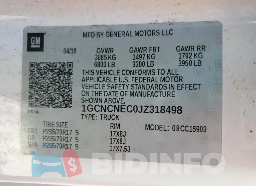 1GCNCNEC0JZ318498 Photo# 12