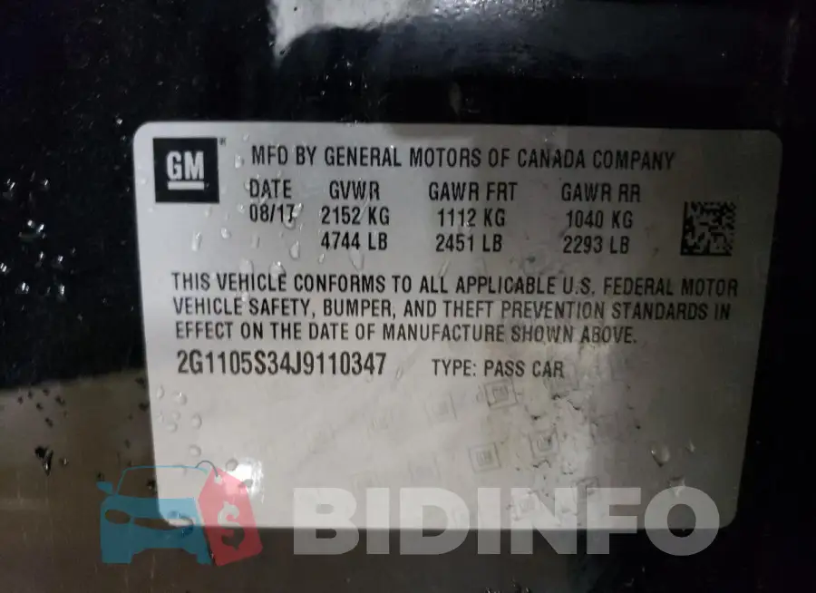 2G1105S34J9110347 Photo# 12