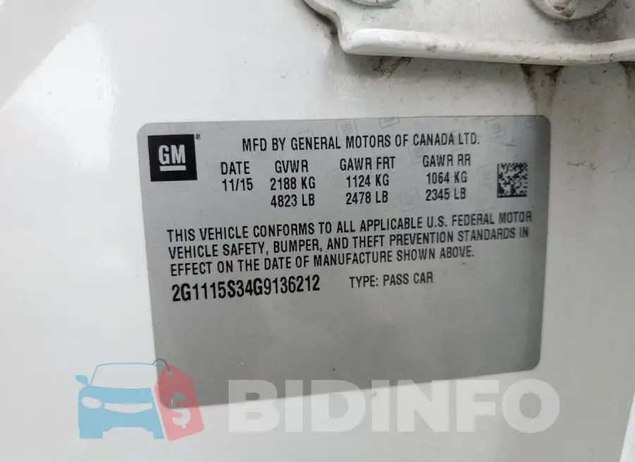 2G1115S34G9136212 Photo# 12