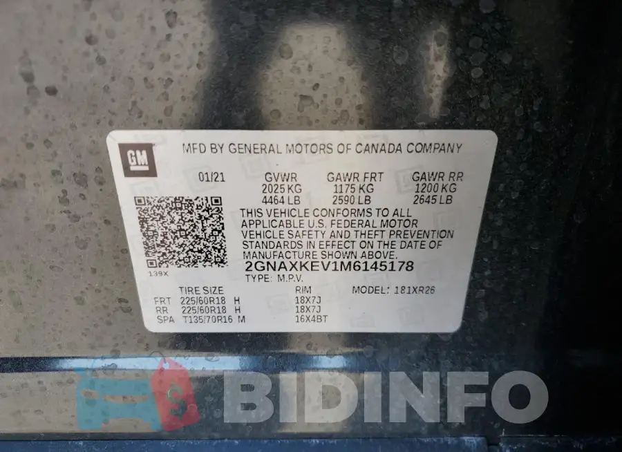 2GNAXKEV1M6145178 Photo# 13