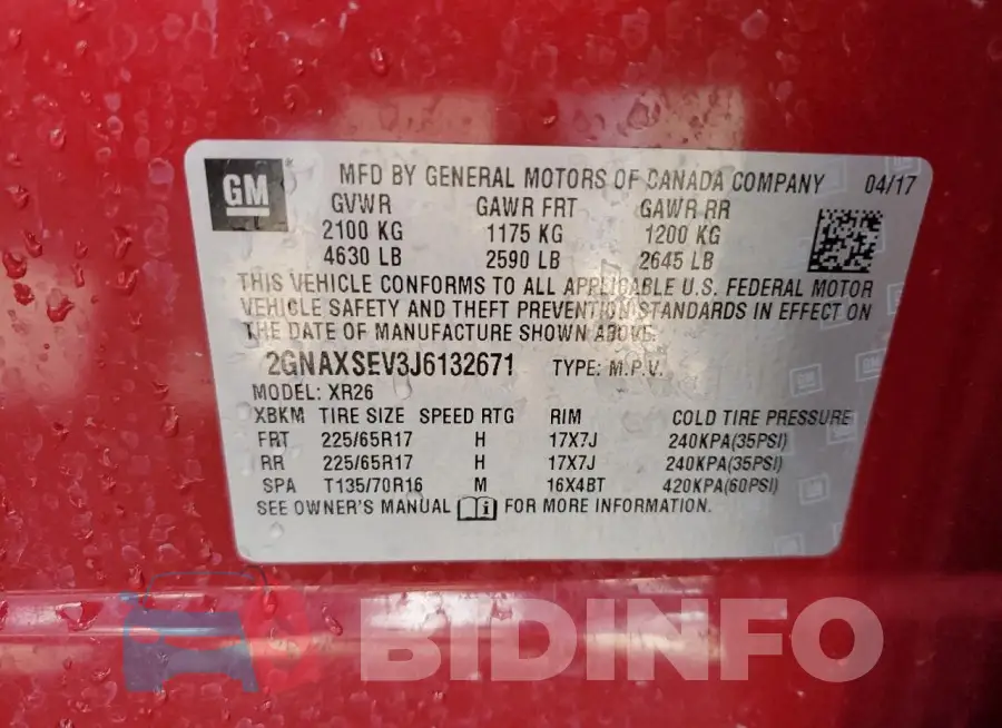 2GNAXSEV3J6132671 Photo# 13