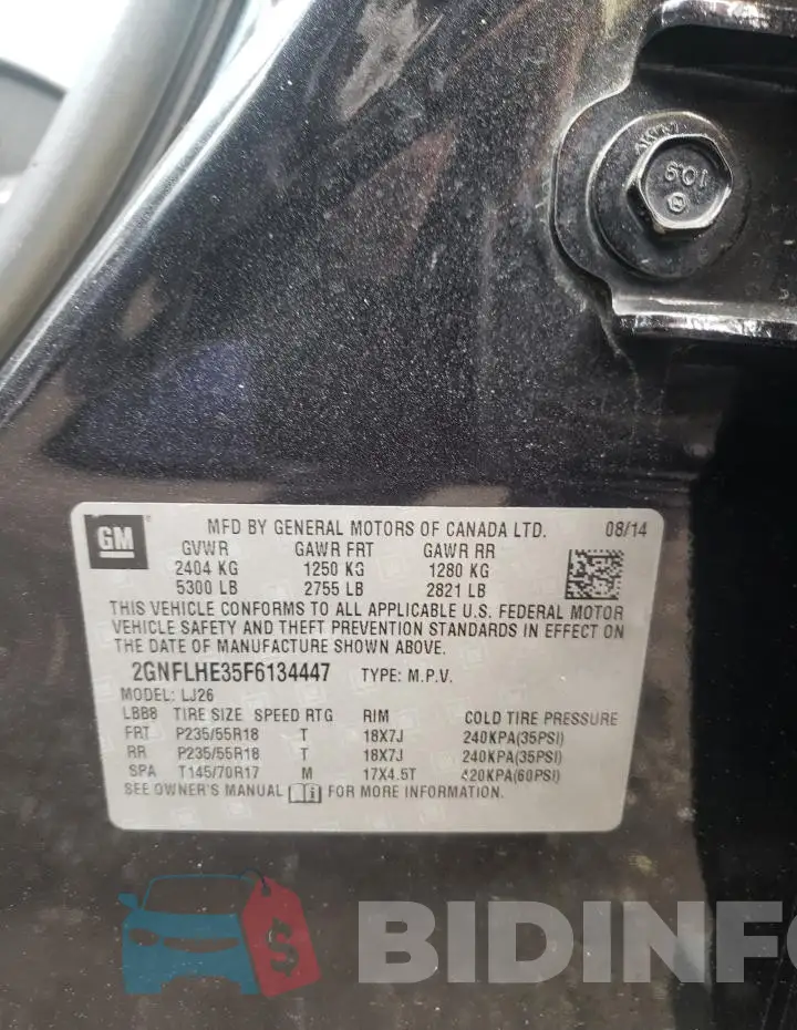 2GNFLHE35F6134447 Photo# 12