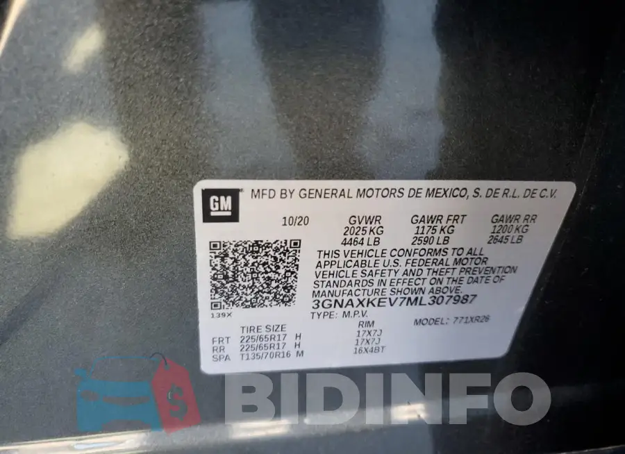 3GNAXKEV7ML307987 Photo# 13