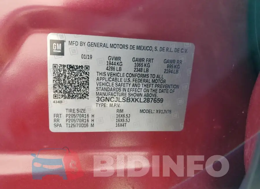3GNCJLSBXKL287659 Photo# 12