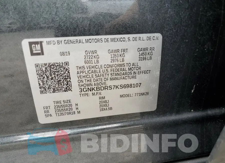 3GNKBDRS7KS698107 Photo# 13