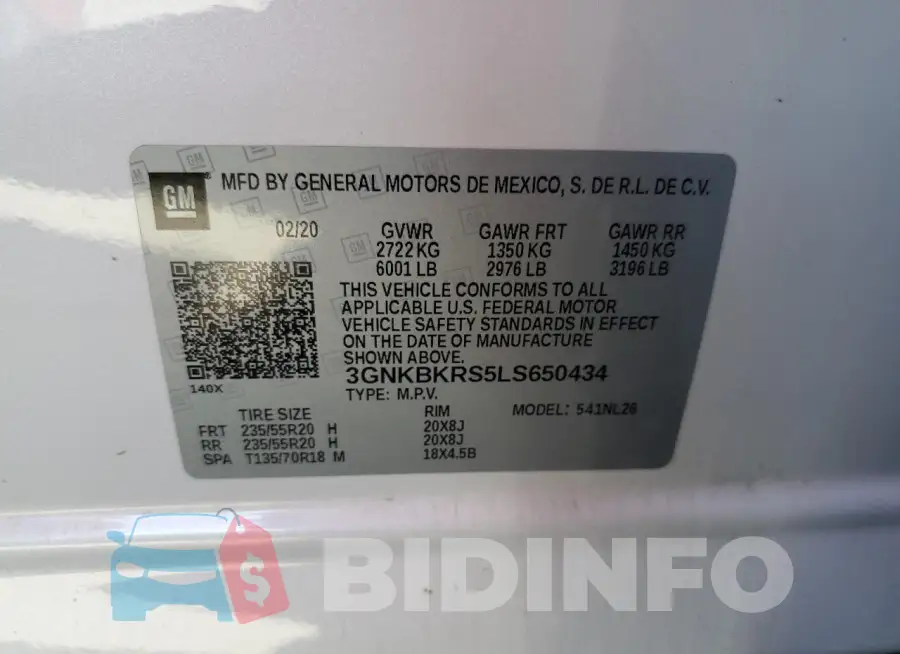 3GNKBKRS5LS650434 Photo# 12