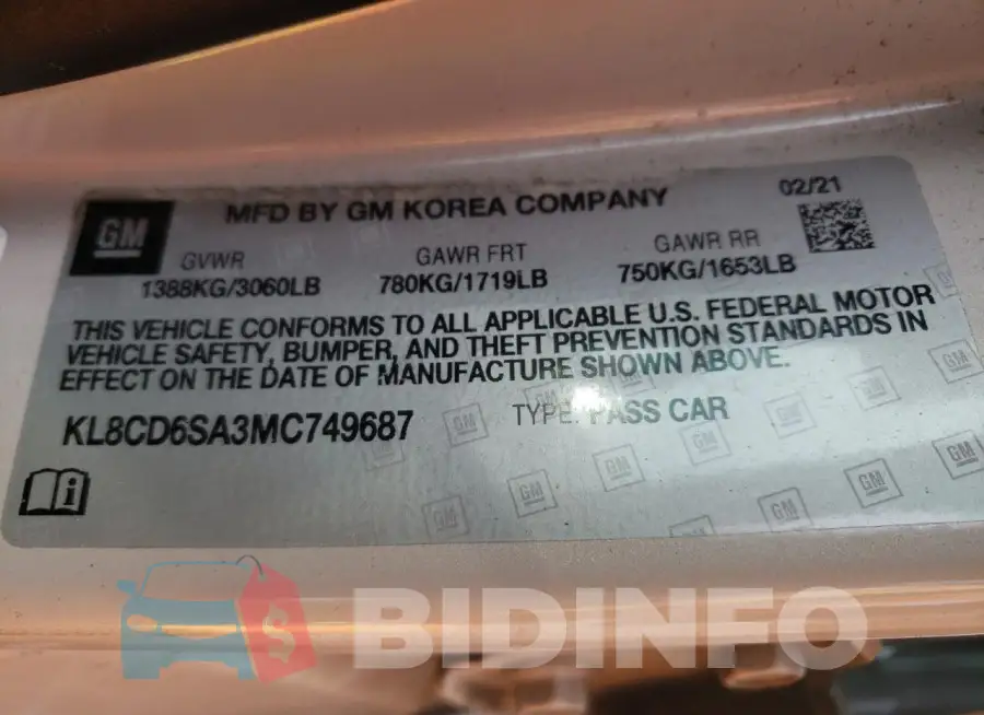 KL8CD6SA3MC749687 Photo# 12
