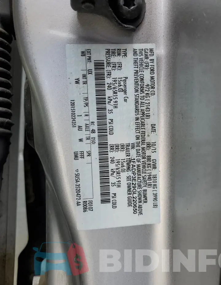 1FADP3E29GL220650 Photo# 12