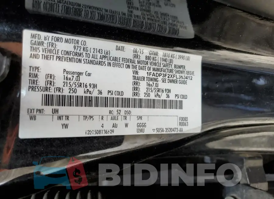 1FADP3F2XFL363412 Photo# 13