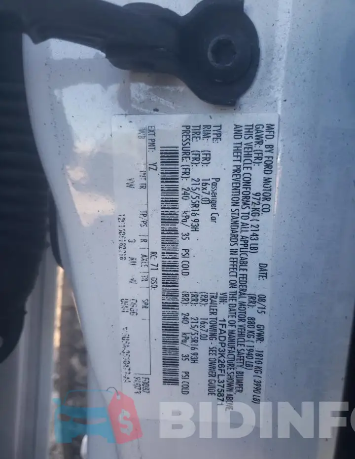 1FADP3K26FL375871 Photo# 12