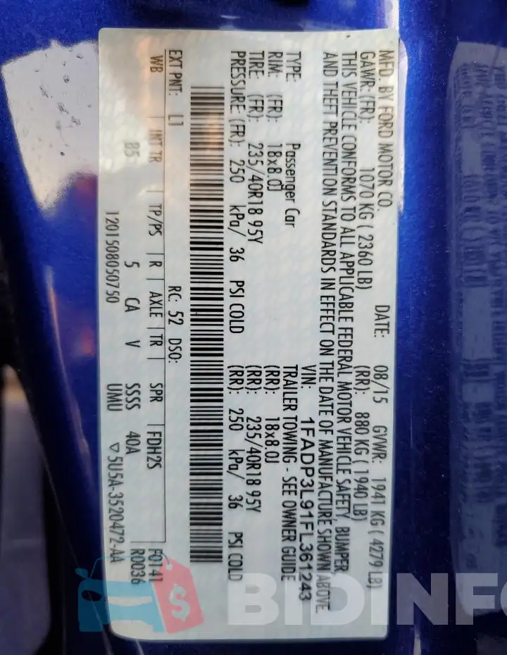 1FADP3L91FL361243 Photo# 12