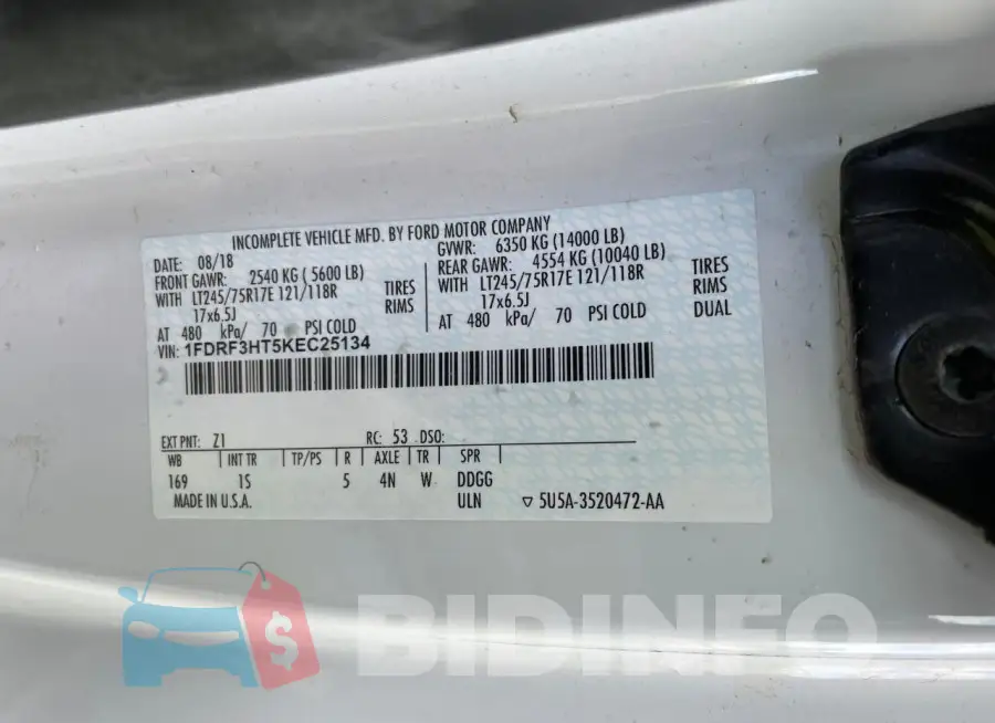 1FDRF3HT5KEC25134 Photo# 10