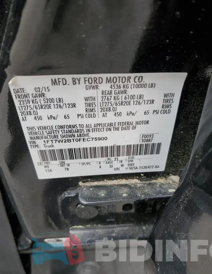 1FT7W2BT0FEC75900 Photo# 12