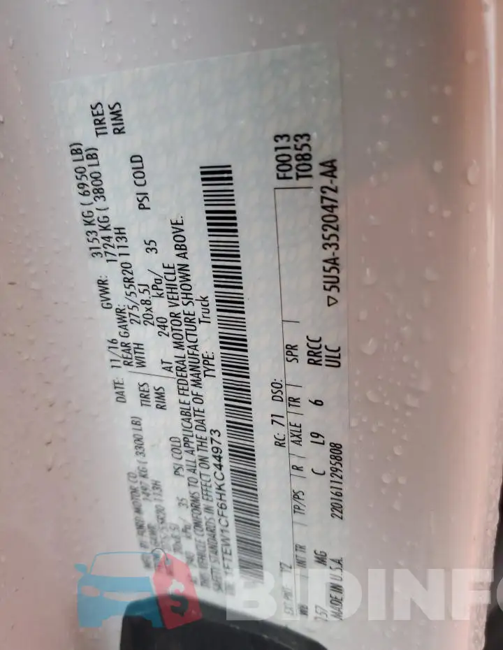1FTEW1CF6HKC44973 Photo# 13