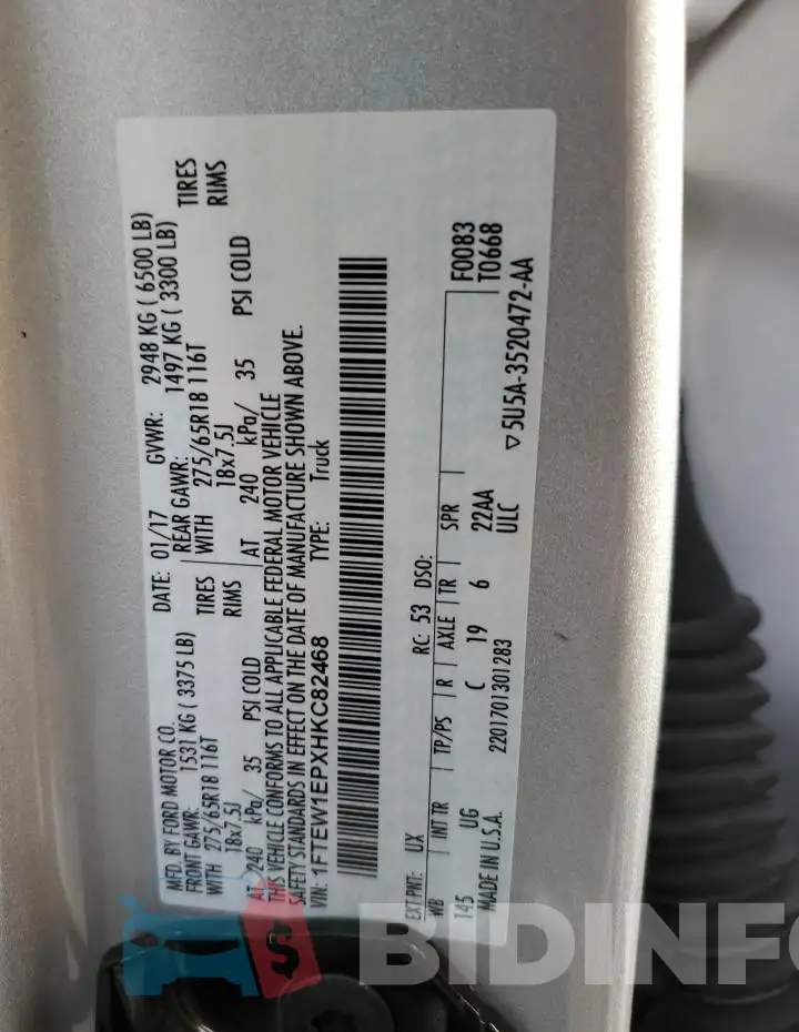 1FTEW1EPXHKC82468 Photo# 12