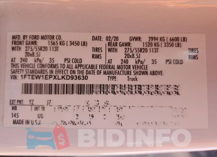 1FTEW1EPXLKD93630 Photo# 12