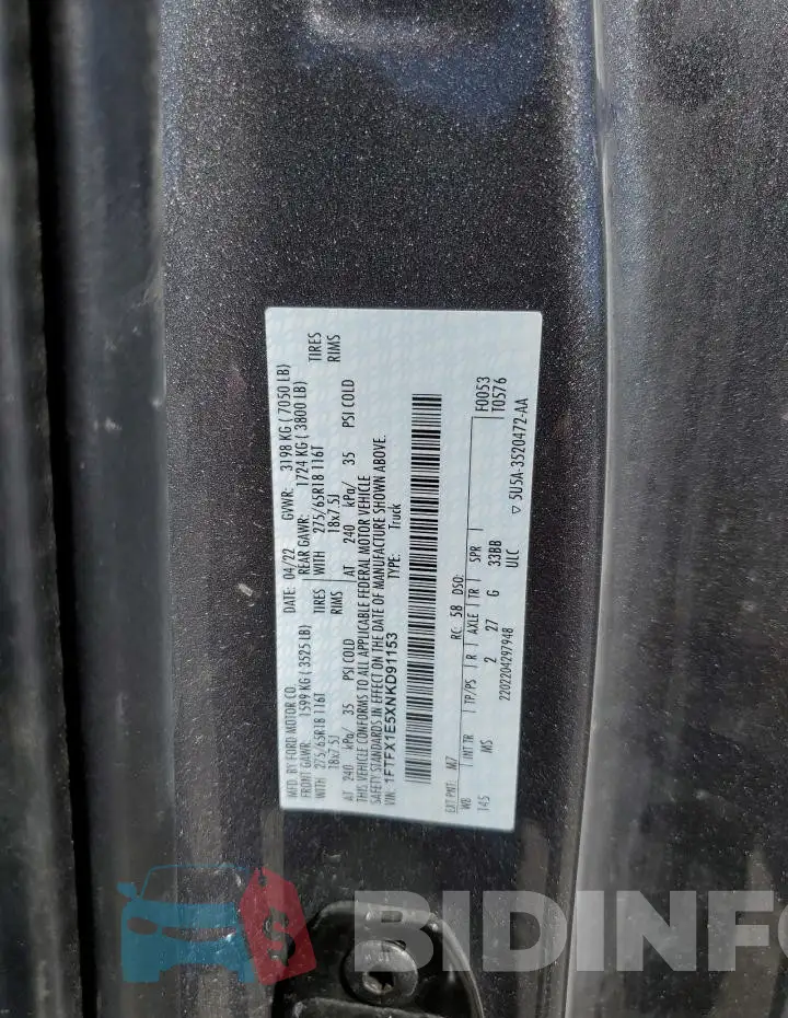1FTFX1E5XNKD91153 Photo# 13