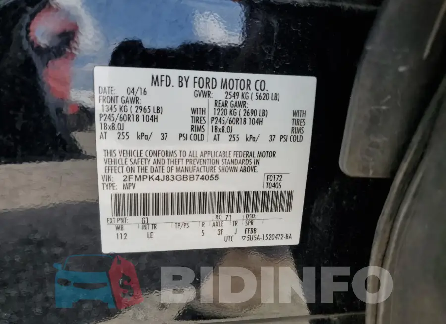 2FMPK4J83GBB74055 Photo# 13