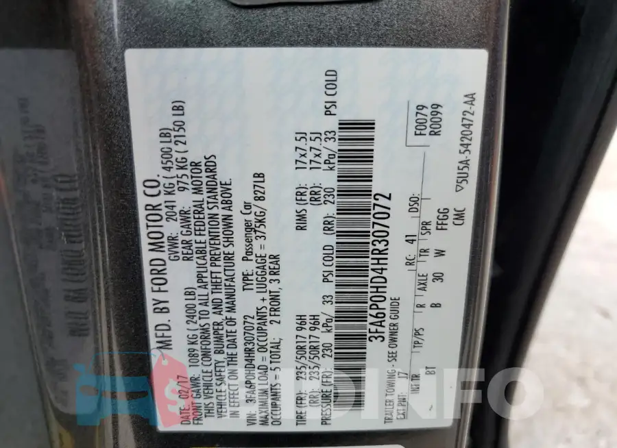 3FA6P0HD4HR307072 Photo# 13