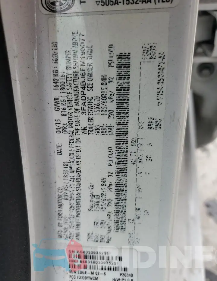 3FADP4BJ6FM196077 Photo# 12