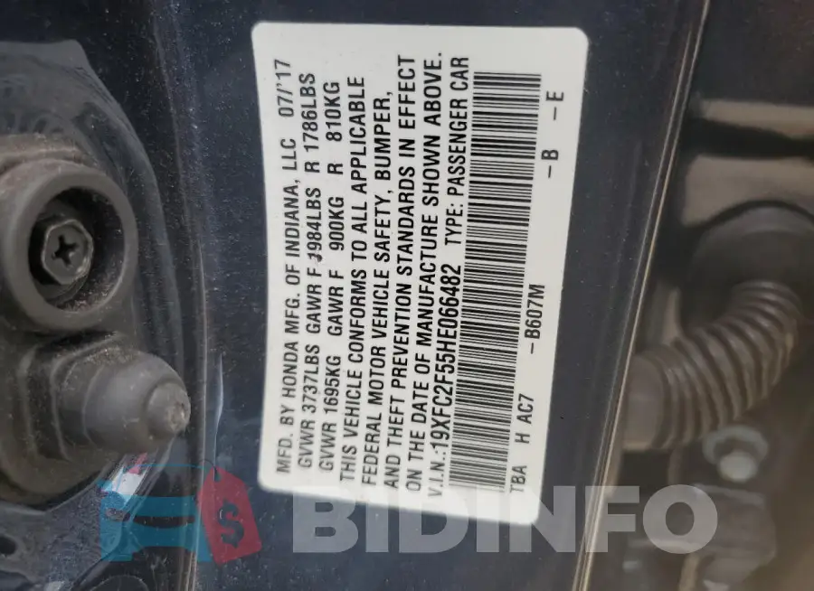 19XFC2F55HE066482 Photo# 12
