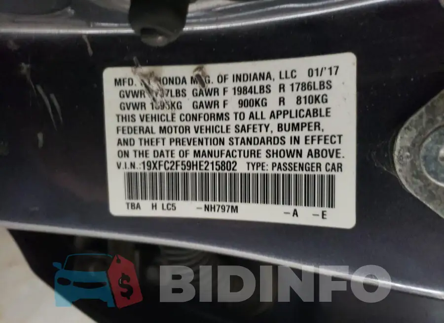 19XFC2F59HE215802 Photo# 12