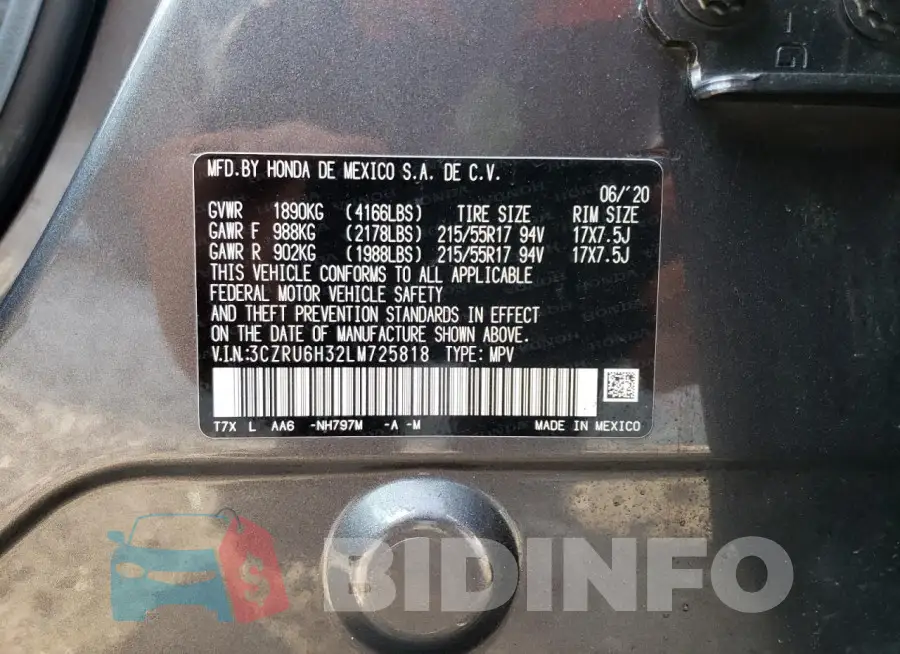 3CZRU6H32LM725818 Photo# 13