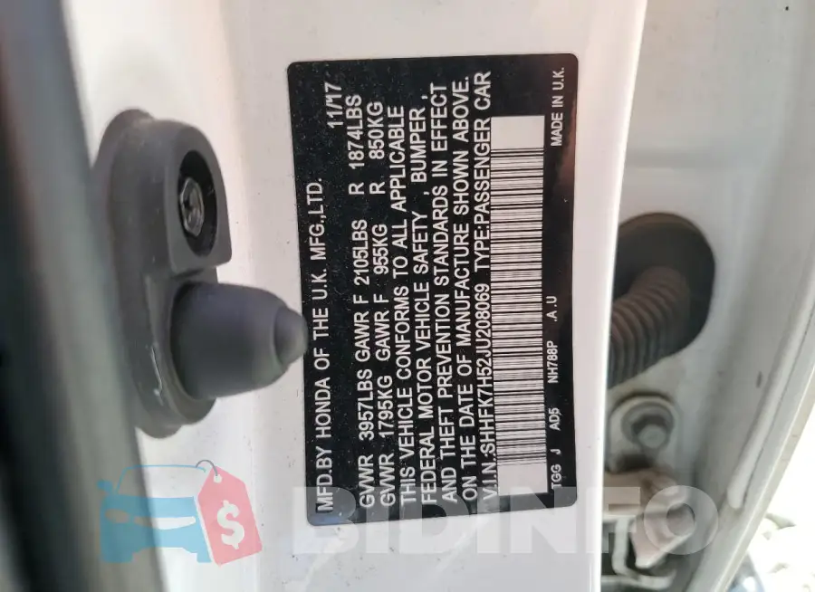 SHHFK7H52JU208069 Photo# 12