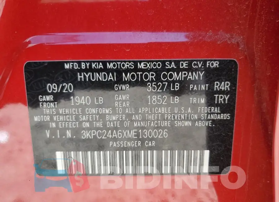 3KPC24A6XME130026 Photo# 12