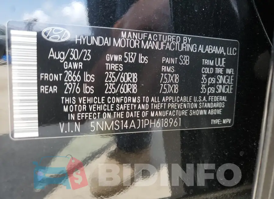 5NMS14AJ1PH618961 Photo# 13