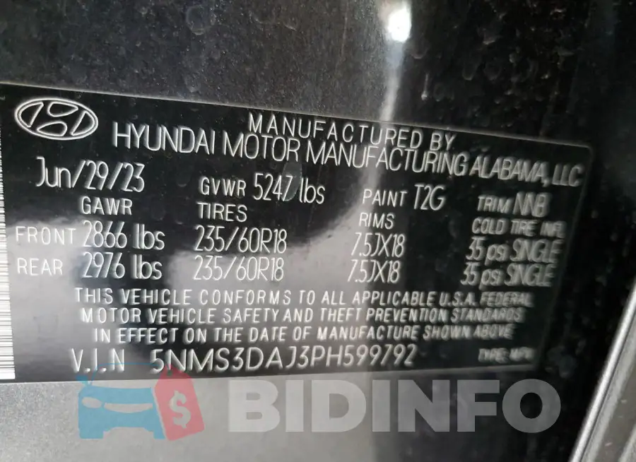 5NMS3DAJ3PH599792 Photo# 12