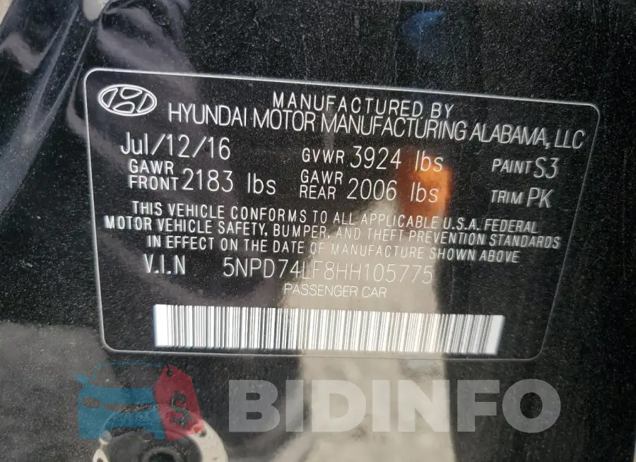 5NPD74LF8HH105775 Photo# 12