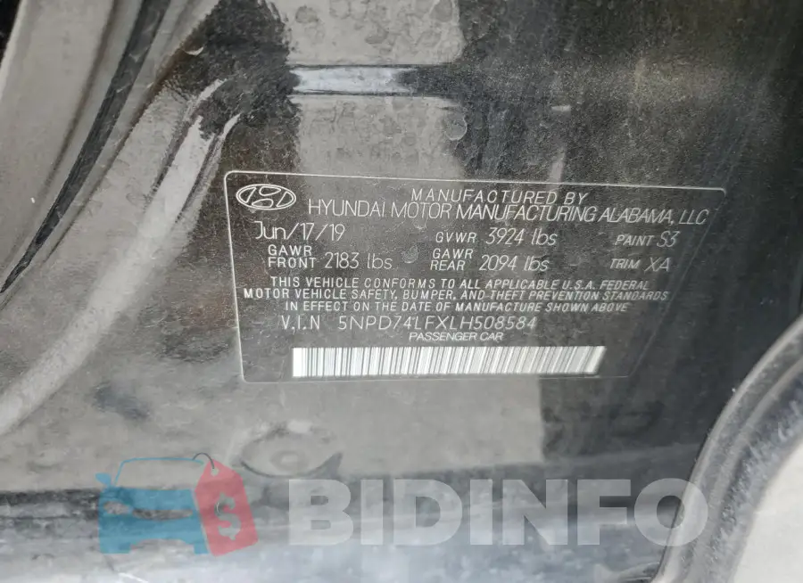 5NPD74LFXLH508584 Photo# 12