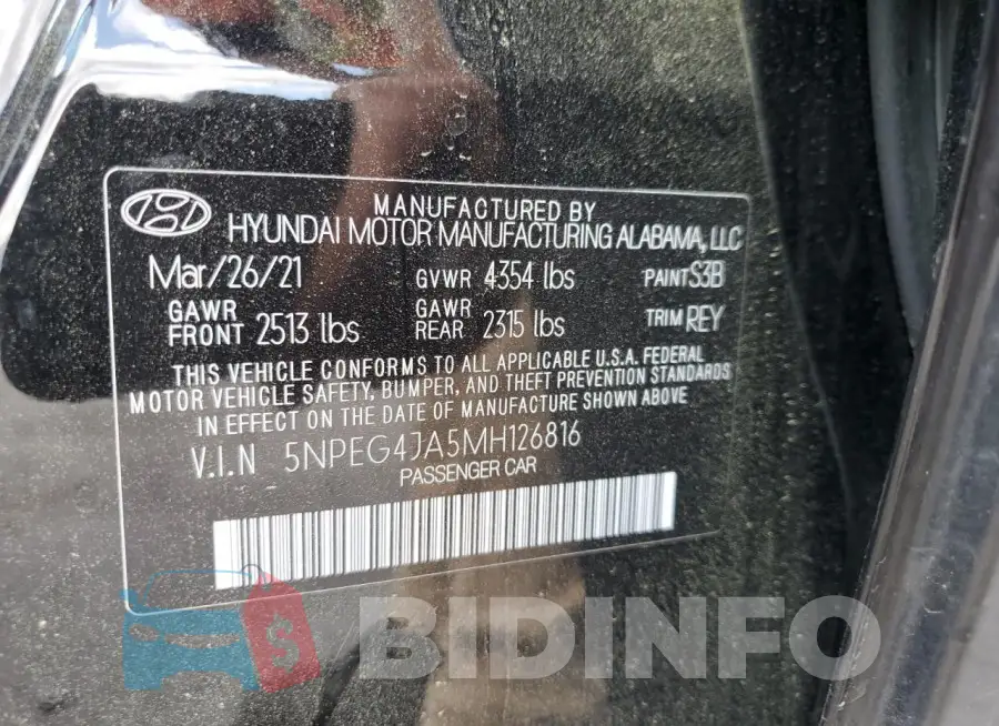 5NPEG4JA5MH126816 Photo# 12