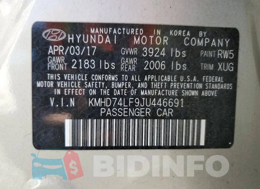 KMHD74LF9JU446691 Photo# 12