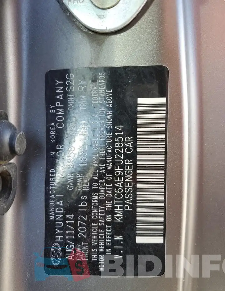 KMHTC6AE9FU228514 Photo# 12
