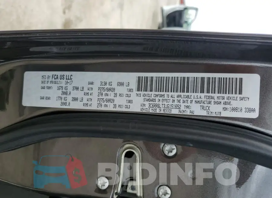 3C6RR6LT3JG151652 Photo# 12
