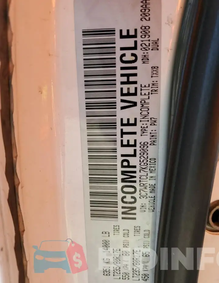 3C7WRTCL7KG529096 Photo# 12