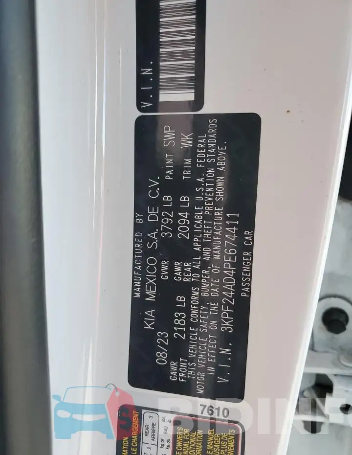 3KPF24AD4PE674411 Photo# 12