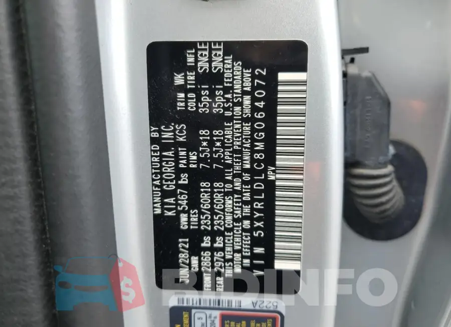 5XYRLDLC8MG064072 Photo# 13