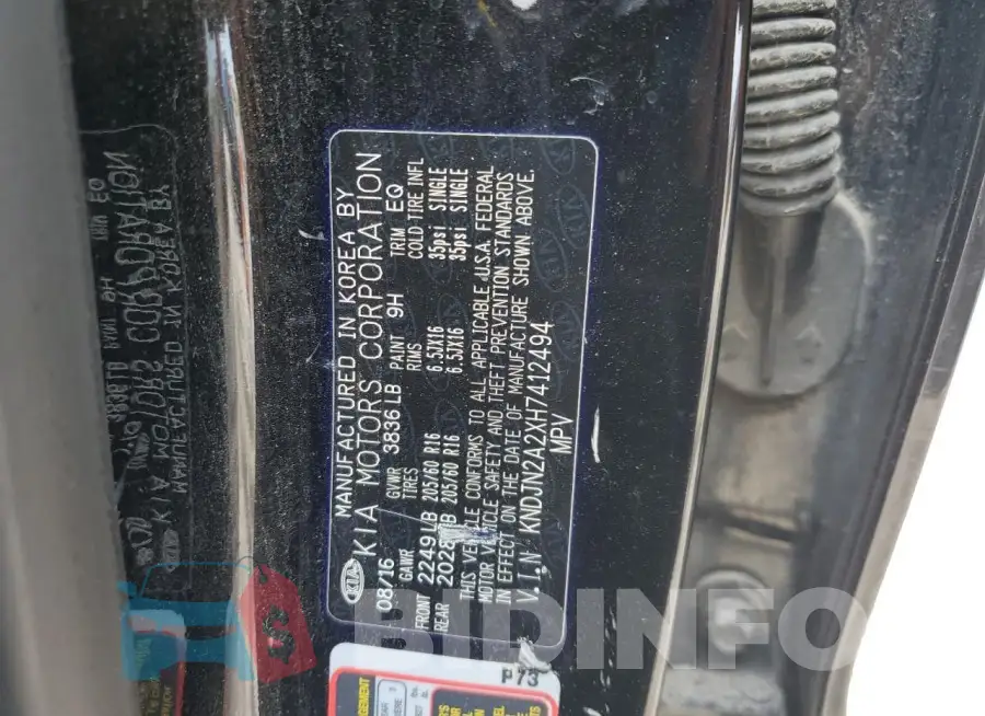 KNDJN2A2XH7412494 Photo# 12