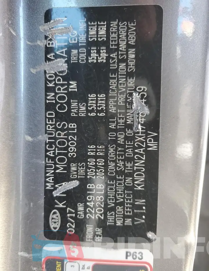 KNDJN2A2XH7485459 Photo# 12