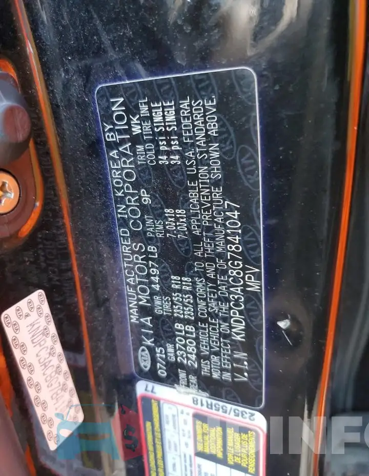 KNDPC3AC8G7841047 Photo# 13