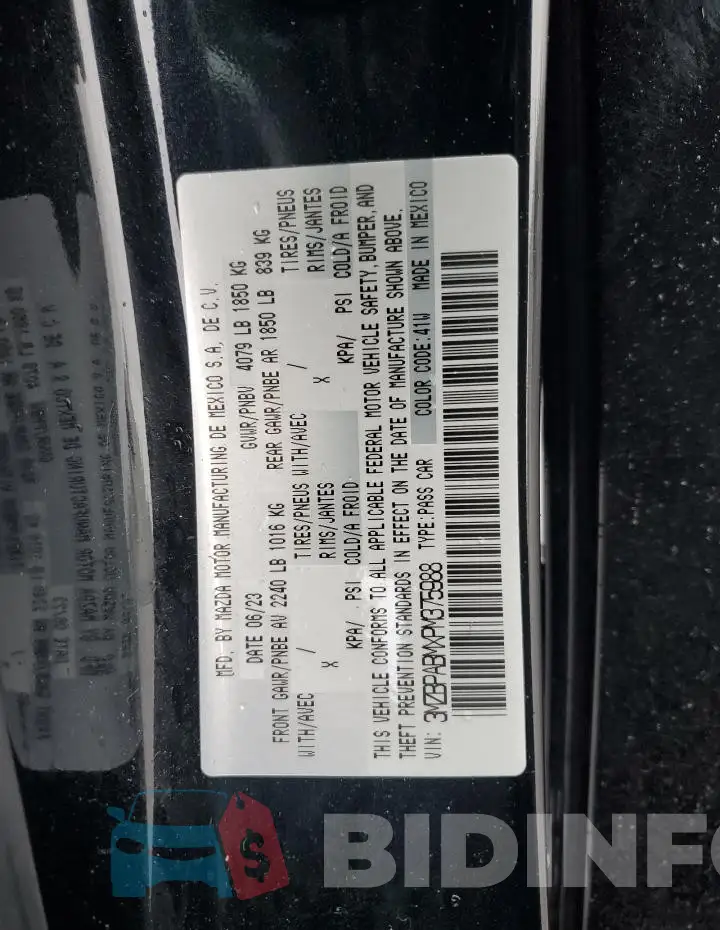 3MZBPABMXPM375988 Photo# 12