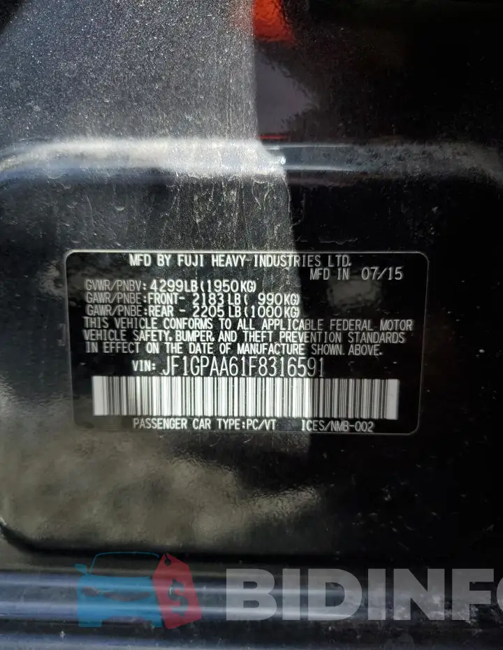 JF1GPAA61F8316591 Photo# 12