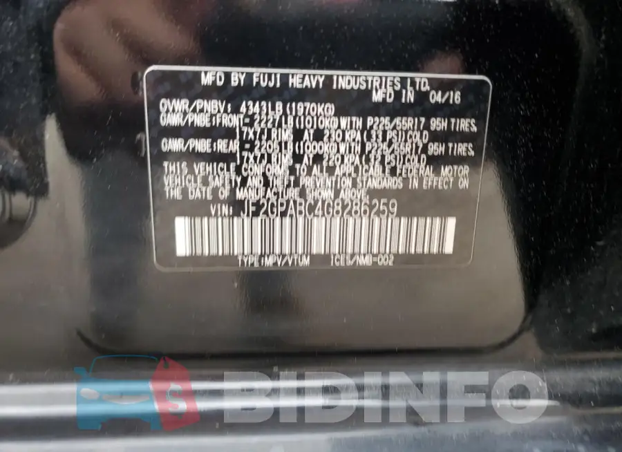 JF2GPABC4G8286259 Photo# 13