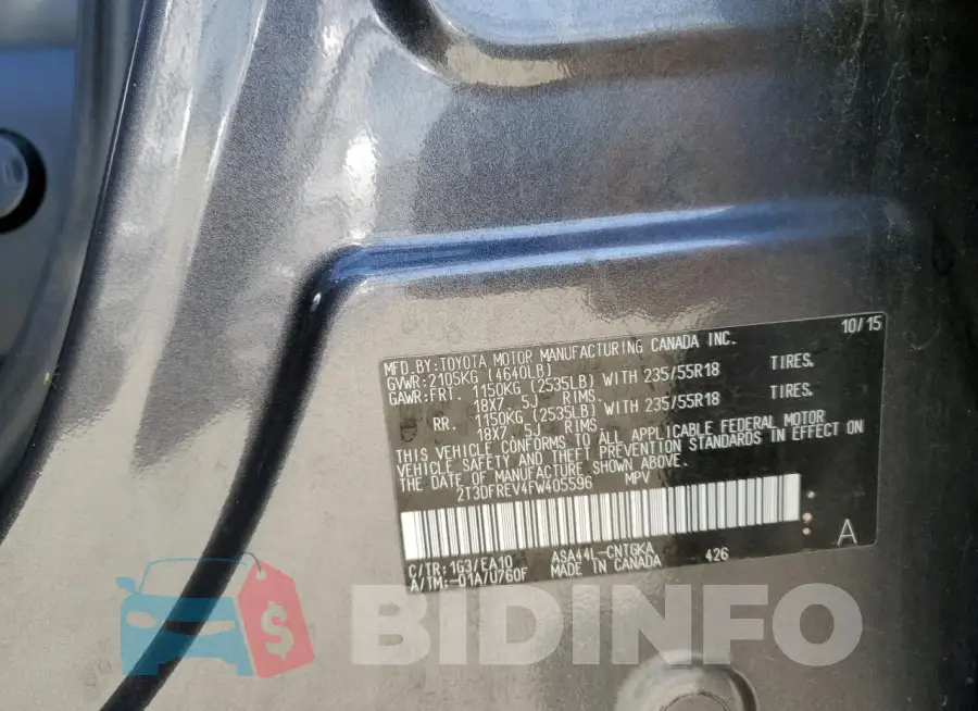 2T3DFREV4FW405596 Photo# 13