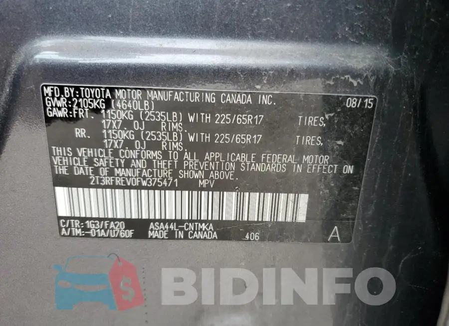2T3RFREV0FW375471 Photo# 13