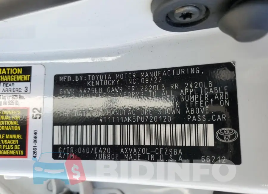 4T1T11AK5PU720120 Photo# 12