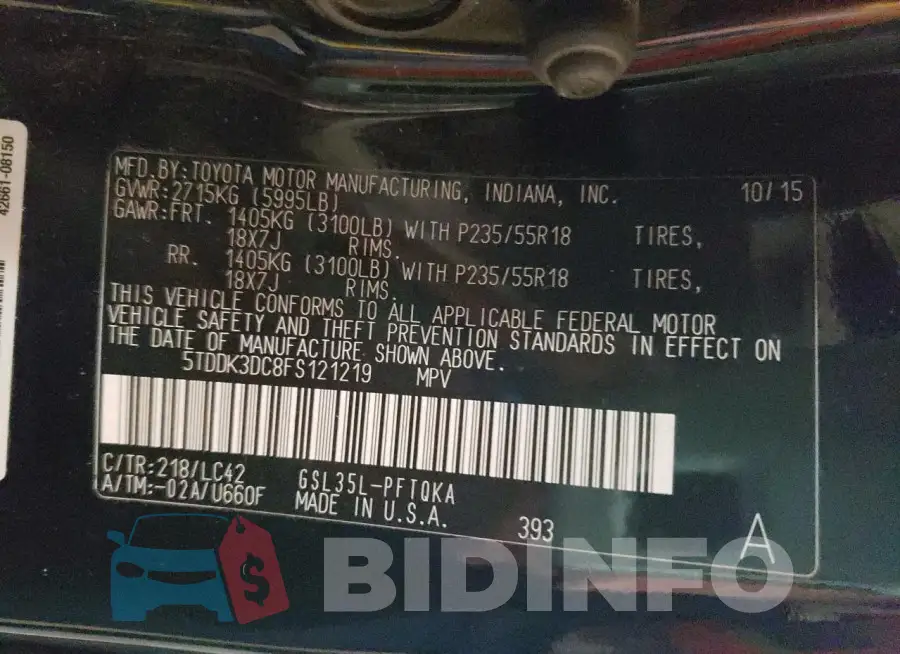 5TDDK3DC8FS121219 Photo# 14